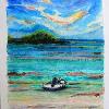 WAITING ON THE TIDE, Spanish Wells, the Bahamas.  Original framed painting for sale by Lalita Lyon Cofer.