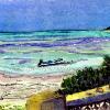 BY THE SEA, Spanish Wells, the Bahamas.  Original framed painting SOLD by Lalita Lyon Cofer.