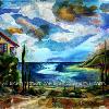 IDYLL BY THE SHORES OF THE IONIAN SEA original painting by Lalita L. Cofer